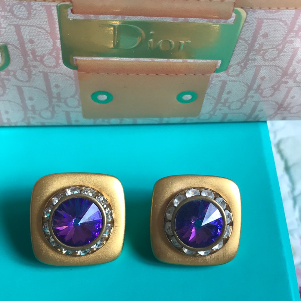 Vintage purple earrings